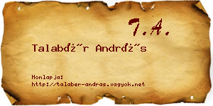 Talabér András névjegykártya